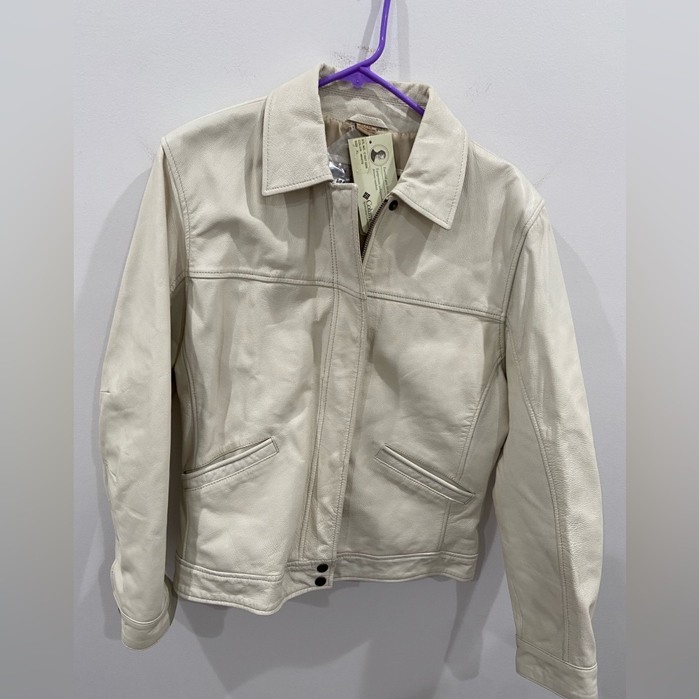 Columbia leather jacket size XL white